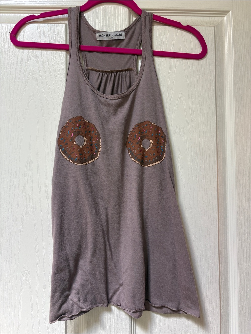 Taupe Donut Graphic Tank Top